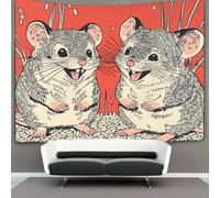 kaiyun Two Cute Little Gray Mice - with Smiles on Their Faces Tapestry Wall Hanging for Bedroom Home Decor HD Printing Living Room, Dorm 70cmx100cm