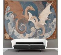 kaiyun Two Dragons Hover over A Castle in A Bavarian Valley Tapestry Wall Hanging Bedroom Home Decor 70cmx100cm