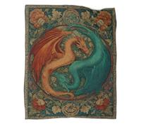 kaiyun Two Dragons Intertwined in A Circle Blanket,Soft,Comfortable And Warm,3D Pattern,Suitable for Home And Camping,40x50inch(100x130cm)