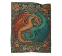 kaiyun Two Dragons Intertwined in A Circle Throws Blankets Super Soft Lightweight Warm Comfortable Sofa Duvet Cover Travel 80x90inch(200x230cm)