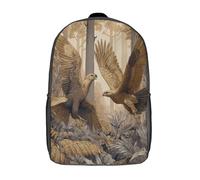 kaiyun Two Golden Eagles Fighting in The Forest Backpack,Children's Causal Travel Bags for Teenage Boys Girls Lightweight Bookbag College Men Work Daypack 17inch