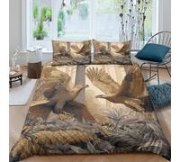 kaiyun Two Golden Eagles Fighting in The Forest Duvet Cover Set 3D Print Bedding Pattern Microfibre With Pillowcase For Kid Teens Adults Double（200x200cm）