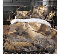 kaiyun Two Golden Eagles Fighting in The Forest Printed Comforter Cover Set 3D Print Quilt Covers Microfibre Bedding 3 Pcs Set with Pillow Case for Kids Teens Adults Super King（260x220cm）
