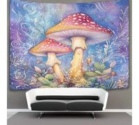 kaiyun Two Mushrooms in The Forest Tapestry,Magical Swirls Wall Art Aesthetic Home Decoration for Living Room Dorm 130cmx150cm
