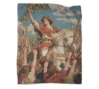kaiyun Victor on Horseback Holding Aloft The Flowering Cane Patterned Throw Warm for Camping Outdoor Lightweight for Sofa Bed 60x80inch(150x200cm)