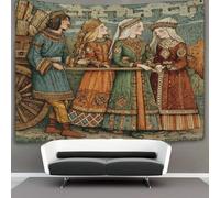 kaiyun Viking Female Warrior, Clothing with Nordic Geometric Patterns Tapestry Wall Hanging Bedroom Home Decor 180cmx230cm