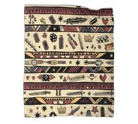 kaiyun Western Desert Shapes And Aztec Geometric Patterns Blanket,Soft,Comfortable And Warm,3D Pattern,Suitable for Home And Camping,60x80inch(150x200cm)