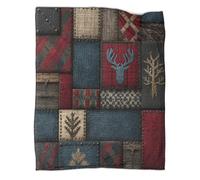 kaiyun Western Style, Elk Plaid Patchwork Elements Blanket, Perfect Sofa Bed Cover 50x60inch(127x152cm),soft And Comfortable to The Touch,suitable for Keeping The Whole Family Warm