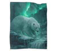 kaiyun White Bears, Northern Lights And Forest Waterfalls Blanket 3D Printed Throws Suitable Teens Adults Soft Plush Suitable for Holiday Bed Sofa 50x60inch(127x152cm)