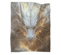 kaiyun White Dragon Printed Blanket 3D Golden Rain Design Bedspread Soft Warm Microfiber Throws And Patchwork Quilts 40x50inch(100x130cm)