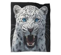 kaiyun White Jaguar Blanket, Perfect Sofa Bed Cover 40x50inch(100x130cm),soft And Comfortable to The Touch,suitable for Keeping The Whole Family Warm