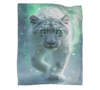kaiyun White Leopard Walks Across The Bright Starry Sky Blanket - Versatile Warm Bedding Soft And Comfortable Travel Bed Throws And Patchwork Quilts 50x60inch(127x152cm)