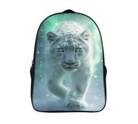 kaiyun White Leopard Walks Across The Bright Starry Sky Childrens Premium School Travel Bag with Side Hidden Pockets, Bookbag for Boys Girls,Adjustment Buckle Rucksack 39x29x16cm