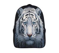 kaiyun White Tiger Backpack for School Kids Elementary Middle Travel Bag WildlifeBoys Girls Lightweight Schoolbag 16 inch