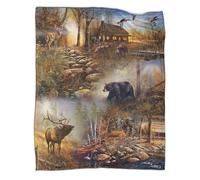 kaiyun Wildlife Scenes Throws And Patchwork Quilts,80x90inch(200x230cm),Soft Blanket with Landscape Style Pattern