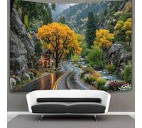 kaiyun Winding Roads with Changing Scenery of The Four Seasons Tapestry, Wall Hanging,Wall Art for Bedroom Aesthetic Home Decoration for Living Roombedroom 70cmx100cm