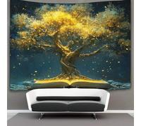 kaiyun Wisdom Tree Tapestry,Book Art Wall Hanging Decoration for Living Room Bedroom & Dorm 180cmx230cm