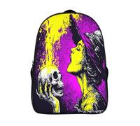 kaiyun Witch And Skeleton Backpack for Girls Retro Pop Art Children's Bookbag Lightweight for School Travel Bag,Teen Boys Daypack 16 inch