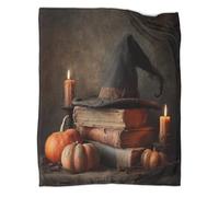 kaiyun Witch Hat Sitting on Book Bedding Boys And Girls Blanket Printed Fluffy Soft Comfortable Suitable for Sofa Bed 80x90inch(200x230cm)