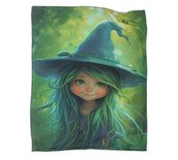 kaiyun Witch Pattern Blanket Novel Design Dormitory Soft Comfortable Fluffy Bedding Four Seasons 70x80inch(180x200cm)