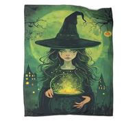 kaiyun Witch Pattern Blanket Novel Design Dormitory Soft Comfortable Fluffy Bedding Four Seasons 80x90inch(200x230cm)