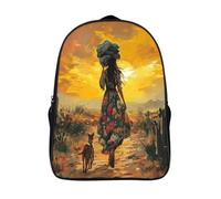 kaiyun Woman's, Cactus, Dog Backpack for School Kids Elementary Middle Travel Bag Digital Painting StyleBoys Girls Lightweight Schoolbag 16 inch