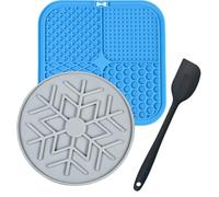 Kaiyzo 2 pcs Dog Cat Food-grade Silicone Lick Mats with Suction Cups Includes Silicone Spatula Dog Accessories for Slow Feeder Puppy Essentials for Anxiety Relief Cat Boredom Busters Treat Mat
