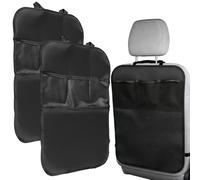 Kaiyzo 2 pcs Waterproof Oxford Fabric Car Seat Protectors with 3 Mesh Pockets Back Seat Kick Mat for Kids Universal Anti-Dirty Seat Cover Dirt & Damage Prevention Car Essentials Storage Easy to Clean