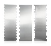Kaiyzo 3-Piece Stainless Steel Cake Scraper Set, Professional Cake Decorating Tools, 22 cm Buttercream Smoother & Chocolate Scraper for Beginners and Bakers
