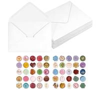 Kaiyzo 50 White C6 Envelopes (11x16 cm) with 50 Sealing Stickers, A6 Size Letter Envelopes for Invitations, Cards, Wedding, Birthday