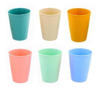 Kaiyzo 6 pcs Unbreakable Plastic Cups Reusable Coffee Cups 400ml Light Weight Glasses Drinking for Kids and Adults Stackable Party Cup for Juicy Coffee Water Milk 6 Colors