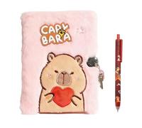 Kaiyzo A5 Girls Diary With Lock, Secret Diary For Girls, Fluffy Pink Notebook Set With Pen