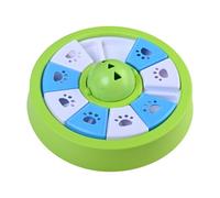 Kaiyzo Dog Puzzle Feeder, Interactive Slow Feeder Bowl with Sounding Rotating Ball, 10 Compartment Treat Dispenser for Mental Stimulation and Training, PP Round 22.2 x 22.2 x 2 cm, Green