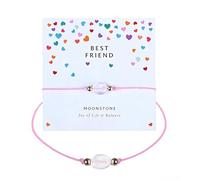 Kaiyzo Friendship Bracelet, Moonstone Bracelets for Girls, Adjustable Handmade String Bracelets, June Birthstone Jewelry, Crystal Bracelet for Women, Party Bag Fillers for Teens, Gifts Party Favors