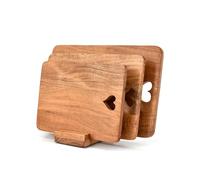 Kaizen Casa Cutting Board Set of 3 - Acacia Wood Chopping Boards for Kitchen, Durable & Safe Cutting Boards with Stand, Ideal for Meat, Cheese, Bread & Vegetables