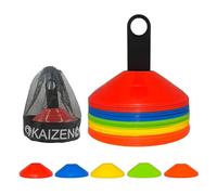 Kaizen Football Training Cones - Agility Cones with Carry Bag & Holder | Perfect for Sport Marker Cones for Football, Rugby, Coaching & Multisport Drills (50)