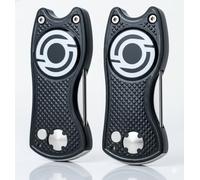 Kaizen Golf Divot Repair Tool with Magnetic Ball Marker - Premium Pitchfork for Golf Course Maintenance - Black 2 PACK