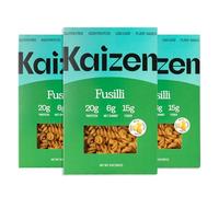 Kaizen Low Carb Keto Pasta Fusilli - High Protein (20g), Gluten-Free, Keto-Friendly (6g Net), Plant-Based Lupini Noodles made w/High Fiber Lupin Flour - 8 ounces (Pack of 3)