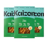 Kaizen Low Carb Pasta Ziti - Gluten-Free, High Protein, Keto Friendly, Plant Based, Made with High Fiber Lupin Flour - 8 ounces (Pack of 3)
