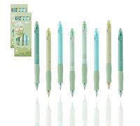 Kaizuca 8 Erasable Ballpoint Pens, 0.5mm Erasable Pen Set, Student Gift, School Office Supplies, With Eraser,Thermosensitive ink Retractable(blue)