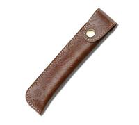 Kaizuca Leather Pen Case Holder, Protective Pen Case, Fountain Pen Holder Case, Carving Craft, with Metal Button, Genuine Leather Handmade, Portable, for Stylus Touch Pen, Ballpoint Pen(Brown)