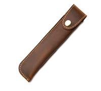 Kaizuca Leather Pen Case Holder, Protective Pen Case, Fountain Pen Holder Case, with Metal Button, Genuine Leather Handmade, Portable, for Stylus Touch Pen, Ballpoint Pen, Pencils (Brown)