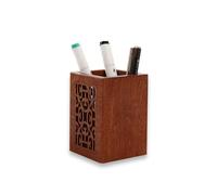 Kaizuca Wooden Pen Holder, Square Pen Holder, Desk Storage Box, Ebony, Handmade, Suitable For Stationery, Makeup Brushes, Desks, and Offices