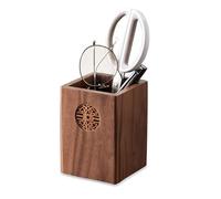 Kaizuca Wooden Pen Holder, Square Pen Holder, Desk Storage Box, Handmade, Suitable For Stationery, Makeup Brushes, Desks, and Offices (C)