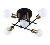 Kaj Hejmo Modern Ceiling Light Fitting- Rustic Semi Black (5-Light)