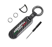 KAJAME Car Key Chain Keyring Compatible with for Fiat Abarth 595 Abarth 500 abarth 124 spider Car Key Rings Family Present Car Accessories,A-M