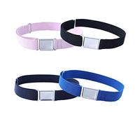 Kajeer 4PCS Kids Boys Adjustable Magnetic Belt - Big Elastic Stretch Belt with Easy Magnetic Buckle for 2-15 Years Boys Girls (Navy blue/Black/Pink/Royal blue)