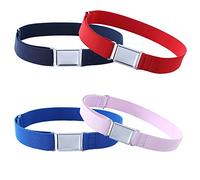 Kajeer 4PCS Kids Boys Adjustable Magnetic Belt - Big Elastic Stretch Belt with Easy Magnetic Buckle for 2-15 Years Boys Girls (Pink/Red/Navy Blue/Royal Blue)