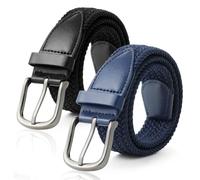 Kajeer Boys Kids Belt Braided Belt for Girls - 2PCS Unisex Elastic Woven Goft Baseball Stretch Belt for Casual School Uniform Jeans