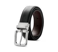 Kajeer Kids Reversible Belt for Boys Girls - Boy's Black & Brown PU Leather Belt for School Uniform Jeans with Rotate Buckle